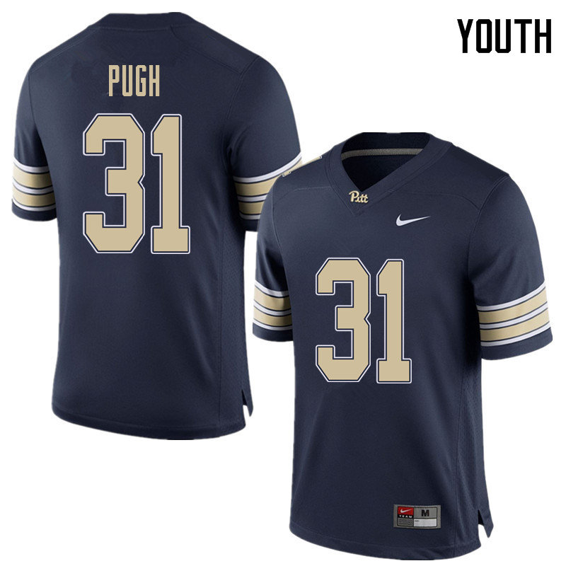 Youth #31 Kaezon Pugh Pittsburgh Panthers College Football Jerseys Sale-Home Blue